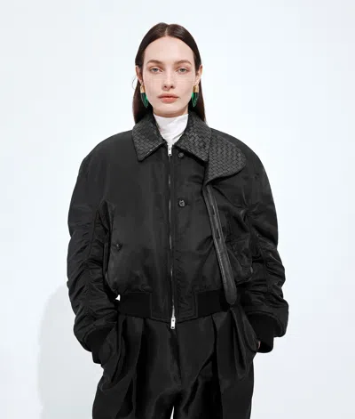 Bottega Veneta Bomberjacke Aus Wattiertem Nylon In Black