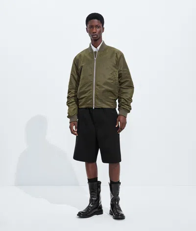 Bottega Veneta Padded Nylon Bomber Jacket In Green