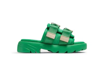 Pre-owned Bottega Veneta Bomber Flash Sandal (womens) Sneakers In Grass