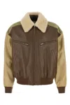 Bottega Veneta Multicolor Leather Bomber Jacket In Multi