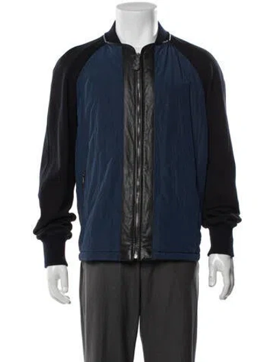 Pre-owned Bottega Veneta Bomber Jacket In Blue