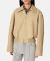Bottega Veneta Beige Jacket With Removable Collar With Intrecciato Motif In Cotton Woman In Beige
