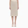 Bottega Veneta Bone-coloured Cotton Knit Crochet Skirt In Beige