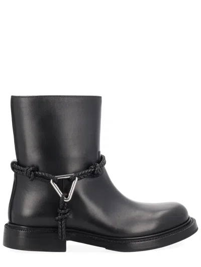 Bottega Veneta James Leather Ankle Boots In Black
