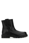 Bottega Veneta Black Leather Haddock Ankle Boots In Black