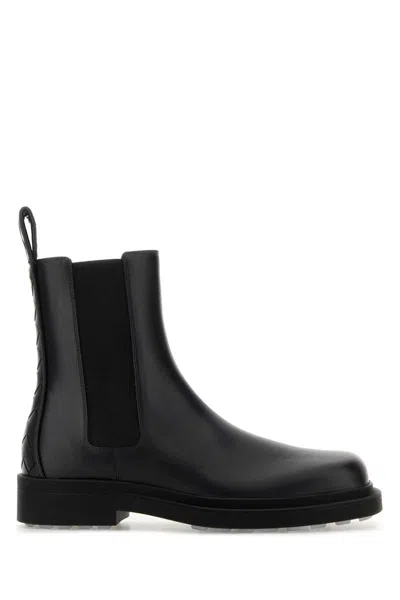 Bottega Veneta Leather Intrecciato-detail Ben Chelsea Boots In Black