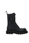 Bottega Veneta Lug Leather Combat Boots In Black