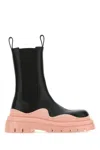 Bottega Veneta Tire Two-tone Boots In Blackpink