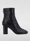 Bottega Veneta Dark Brown Leather Atomic Ankle Boots In Schwarz