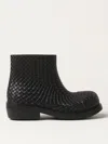 Bottega Veneta Fireman Intreccio Rubber Ankle Boots In Black