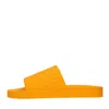 Bottega Veneta Embossed Rubber Slides In Arancio Vivaci