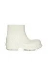 Bottega Veneta Women Fireman Intreccio Ankle Boots In White