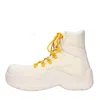 Bottega Veneta Puddle Bomber Lace-up Boots In Bianco Chiari E Naturali
