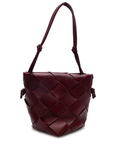 Bottega Veneta Maxi Leather Bucket Bag In Burgundy