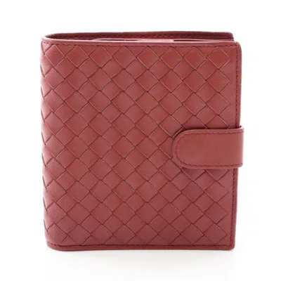 Pre-owned Bottega Veneta Bordeaux Intrecciato Wallet (bi-fold) ()