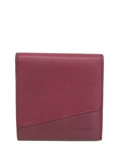 Pre-owned Bottega Veneta Bordeaux Leather Bi-fold Wallet (authentic Pre-loved)