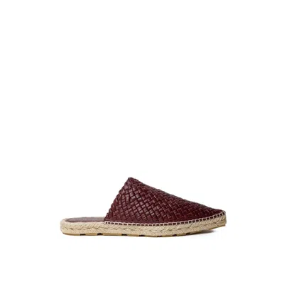 Bottega Veneta Bordeaux Leather Espadrille In Burgundy