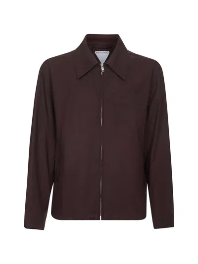 Bottega Veneta Bordeaux Resin-coated Cotton Blouson