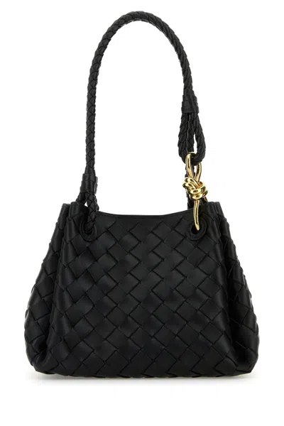 Bottega Veneta Borsa A Mano Parachute Piccola In Pelle Nera  Donna