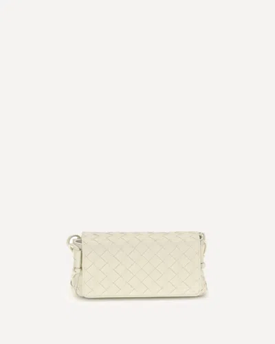 Bottega Veneta Borsa A Tracolla Intrecciato In White
