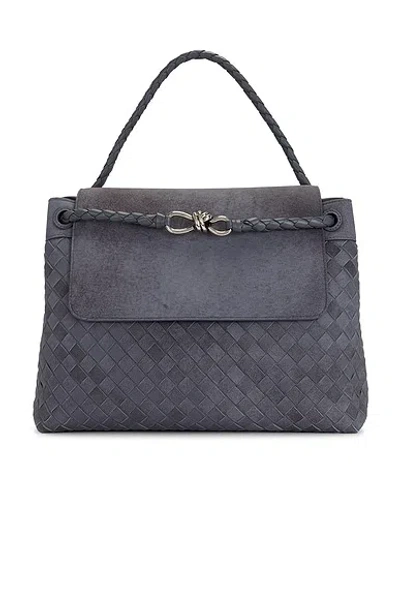 Bottega Veneta Borsa Intrecciato 15 Melange Denim Sue Ave In Gray