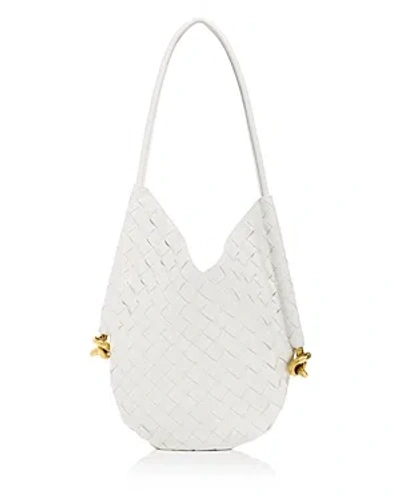 Bottega Veneta Borsa Solstice Leather Shoulder Bag In White