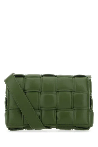 Bottega Veneta Small Padded Cassette Leather Crossbody Bag In Khaki