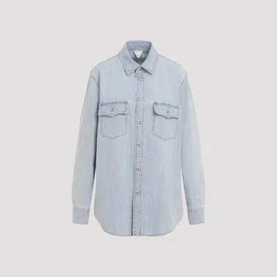 Bottega Veneta Bottega Chambra Shirt For Women 100% Cotton In Blue