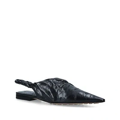 Pre-owned Bottega Veneta Bottega Vanetta Point Leather Sandals In Black
