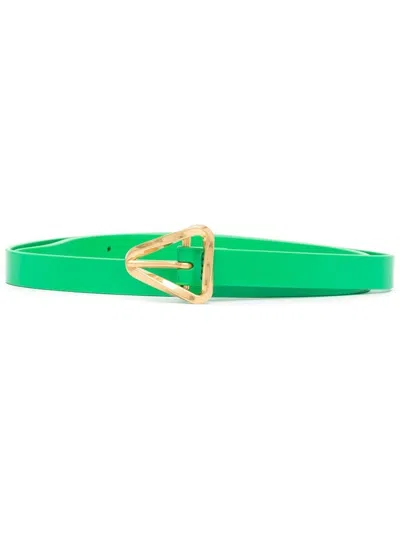 Bottega Veneta Grasp Leather Belt In Verde