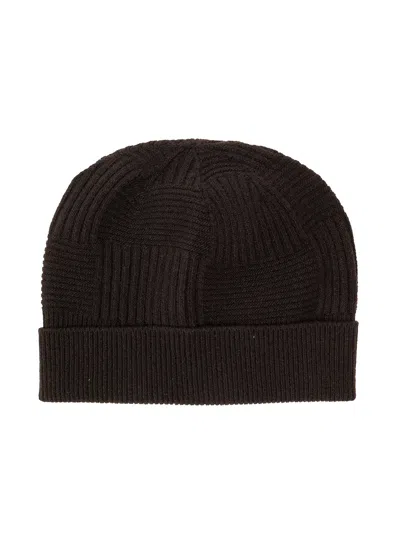 Bottega Veneta Brown Woven Wool Hat Man In Multicolor