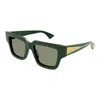 Bottega Veneta Engraved Logo Acetate Square Sunglasses
