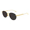 Bottega Veneta Bv1389s Linea Ribbon 001 Gold Grey Sunglasses In Gold