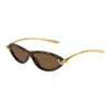 Bottega Veneta Havana-gold-brown Injectate Sunglasses In Brown
