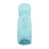 Bottega Veneta Sky Blue Fringed Midi Dress