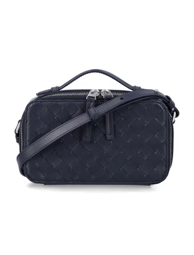 Bottega Veneta Getaway Intrecciato Pouch In Blue