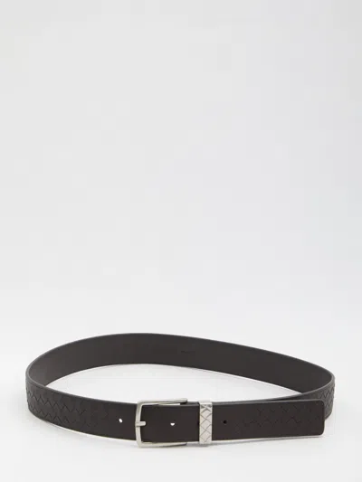 Bottega Veneta Intreccio Loop Belt In Brown