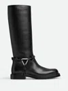Bottega Veneta Signature Metallic Triangle Element Boots In Black