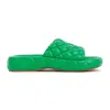 Bottega Veneta Quilted Green Slides With Chunky Sole