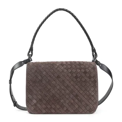 Bottega Veneta Small Wing Intrecciato Shoulder Bag In Brown