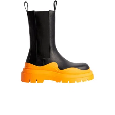 Pre-owned Bottega Veneta Tire Boot 'black Tangerine' | Men's Size 41