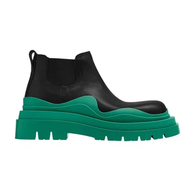 Pre-owned Bottega Veneta Tire Cropped Boot 'black Acid Turquoise' | Men's Size 42