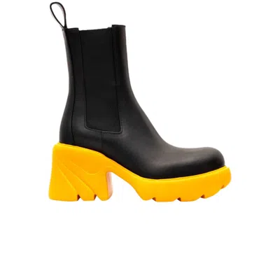 Pre-owned Bottega Veneta Wmns Flash Chelsea Boot 'black Tangerine' | Women's Size 37.5