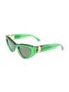 Bottega Veneta Inverted Triangle Acetate Cat-eye Sunglasses In Multicolor