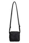 Bottega Veneta Mini Intreccio Leather Crossbody Bag In Black