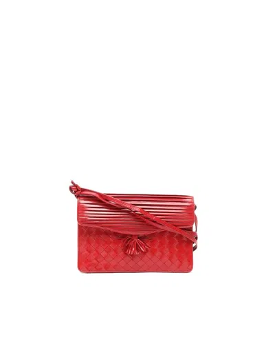 Bottega Veneta Bottega Venete Intrecciato Crossbody Bag In Red
