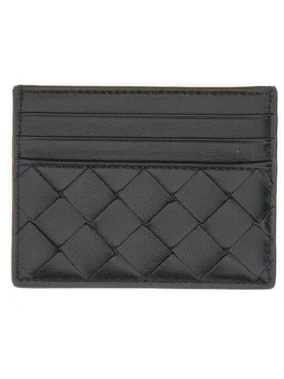 Bottega Veneta Bottega Woven Leather Card Case In Black
