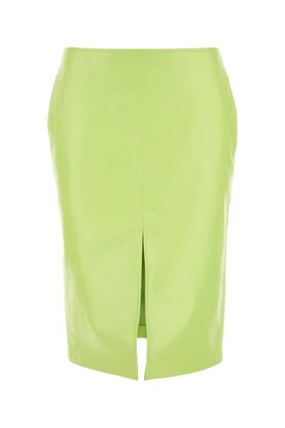 Bottega Veneta Bottega-style Fluo Yellow Shearling Mini Skirt