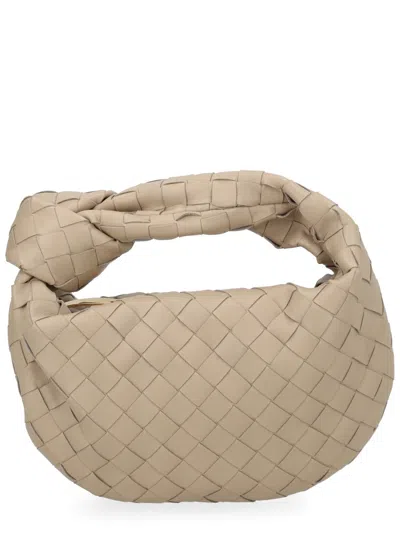 Bottega Veneta Bottega-style Jodie Mini Handbag In 100% Lamb Leather In Beige