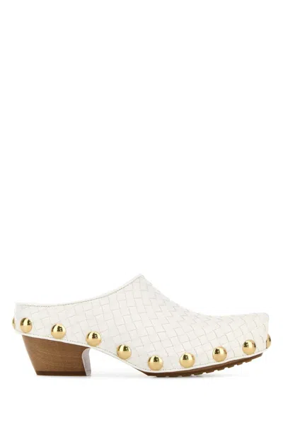 Bottega Veneta Bottega-style Leather Gondola Flat Pumps With 4 Cm Heel In White